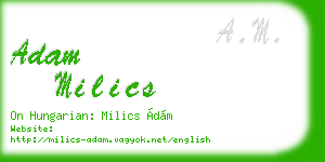 adam milics business card