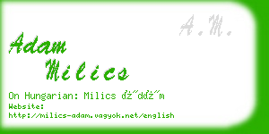 adam milics business card